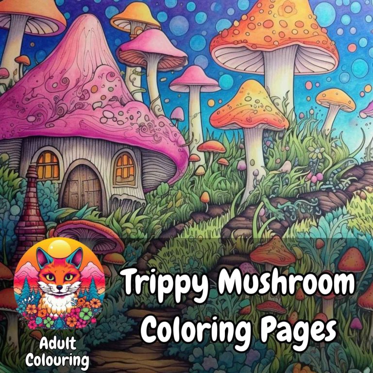 Trippy Mushroom Coloring Pages You'll Love - adultcolouring.com