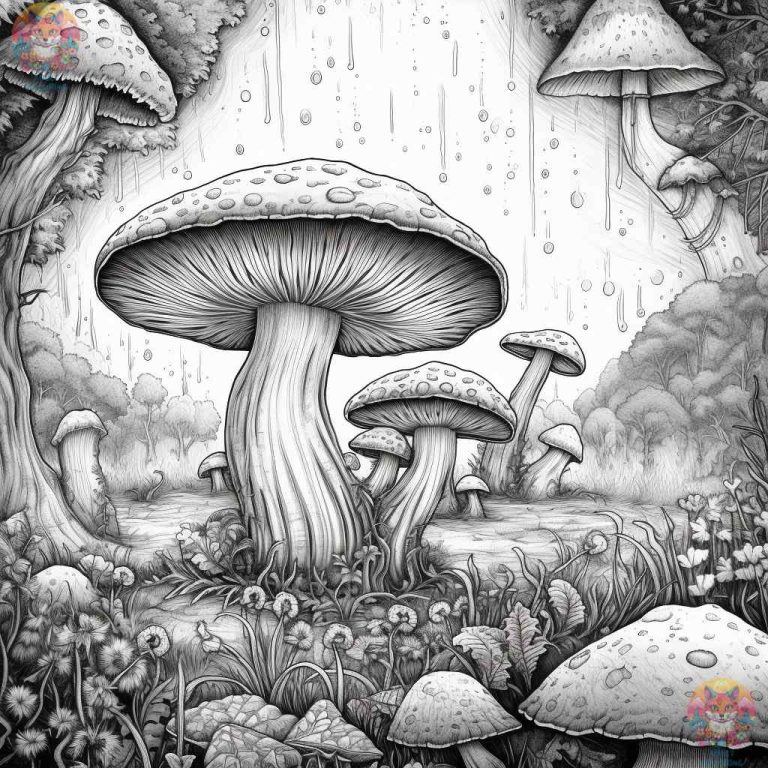 Trippy Mushroom Coloring Pages You'll Love - adultcolouring.com