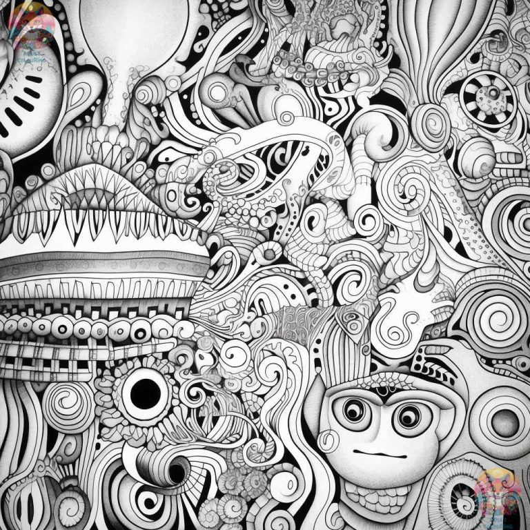 Trippy Mushroom Coloring Pages You'll Love - adultcolouring.com