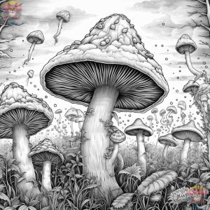 Trippy Mushroom Coloring Pages You'll Love - adultcolouring.com