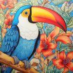 blue toucan coloring page
