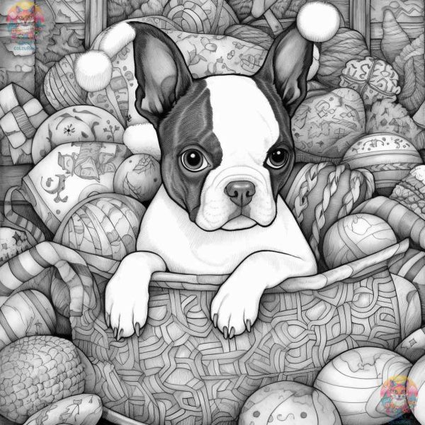 Unwrap Joy with the Best Christmas Dog Coloring Pages - adultcolouring.com
