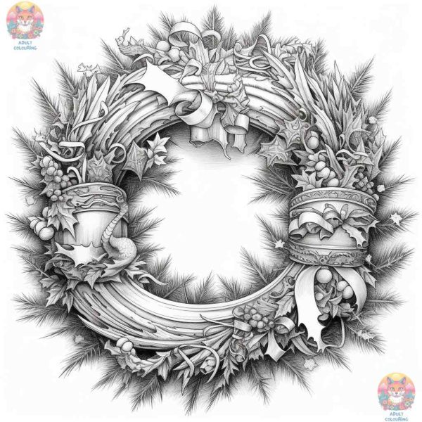 Holiday Magic: Illuminate Your Season with Christmas Wreath Coloring