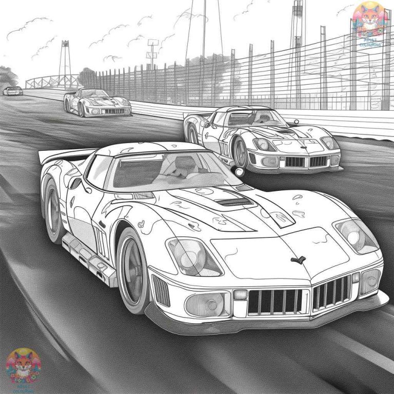 Shading the Speed: A Thrilling Adventure with Corvette Coloring Page