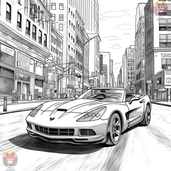Shading the Speed: A Thrilling Adventure with Corvette Coloring Page
