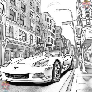 Shading the Speed: A Thrilling Adventure with Corvette Coloring Page