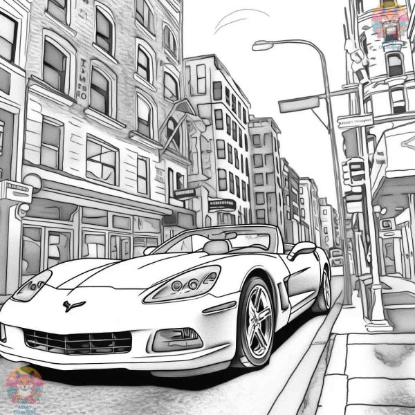 Shading the Speed: A Thrilling Adventure with Corvette Coloring Page