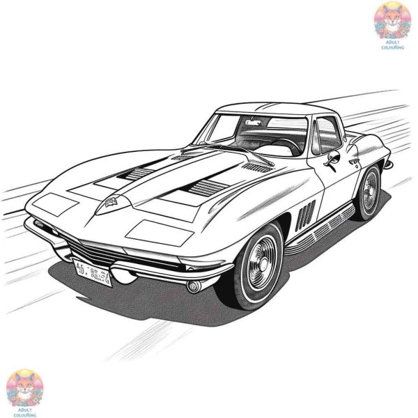 Shading the Speed: A Thrilling Adventure with Corvette Coloring Page