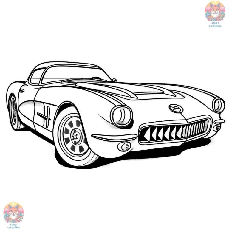 Shading the Speed: A Thrilling Adventure with Corvette Coloring Page