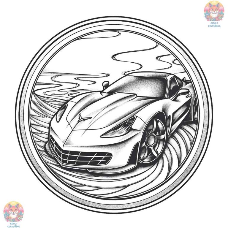 Shading the Speed: A Thrilling Adventure with Corvette Coloring Page