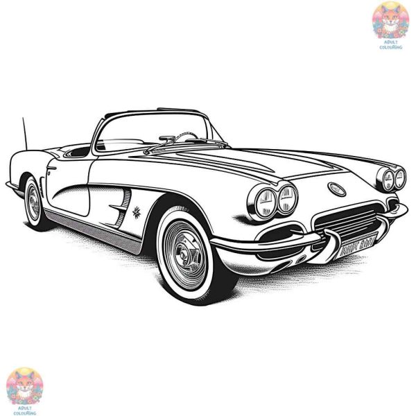 Shading the Speed: A Thrilling Adventure with Corvette Coloring Page