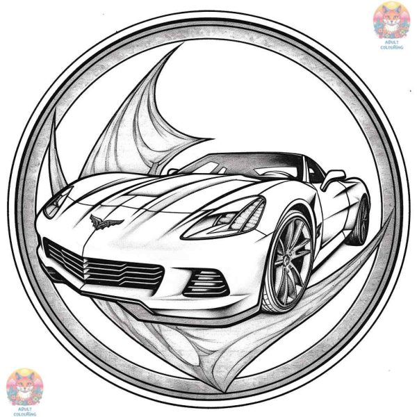 Shading the Speed: A Thrilling Adventure with Corvette Coloring Page