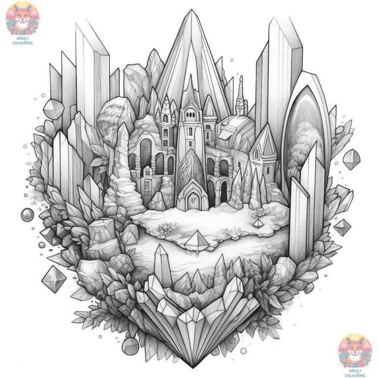 Sparkle &amp; Shine: An Exciting Journey Through Crystals Coloring Pages ...
