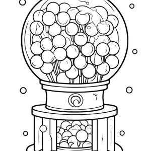 Colorful Fun Unleashed: Gumball Machine Coloring Page Collection ...