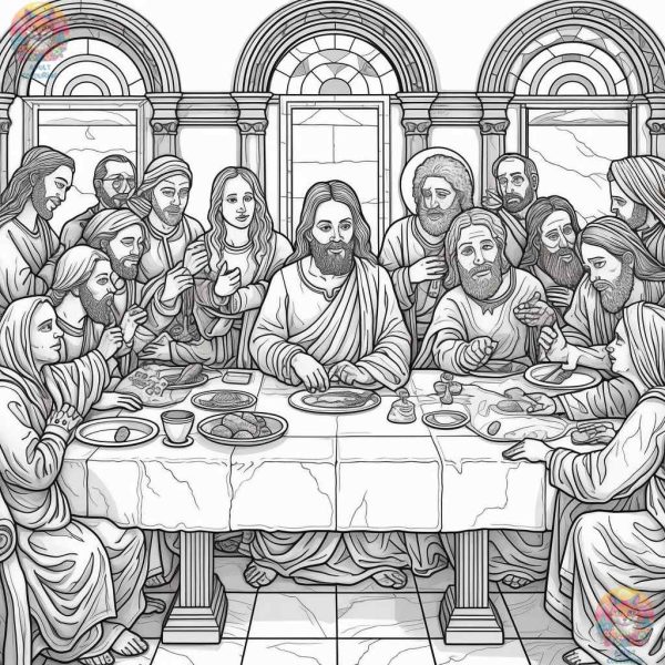 Recreate the Iconic Last Supper with an Amazing Coloring Page