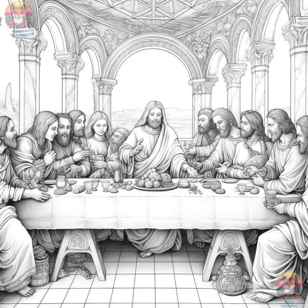 Recreate the Iconic Last Supper with an Amazing Coloring Page
