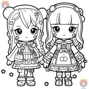 Redefining Playtime: Unique Paper Dolls Coloring Pages - adultcolouring.com