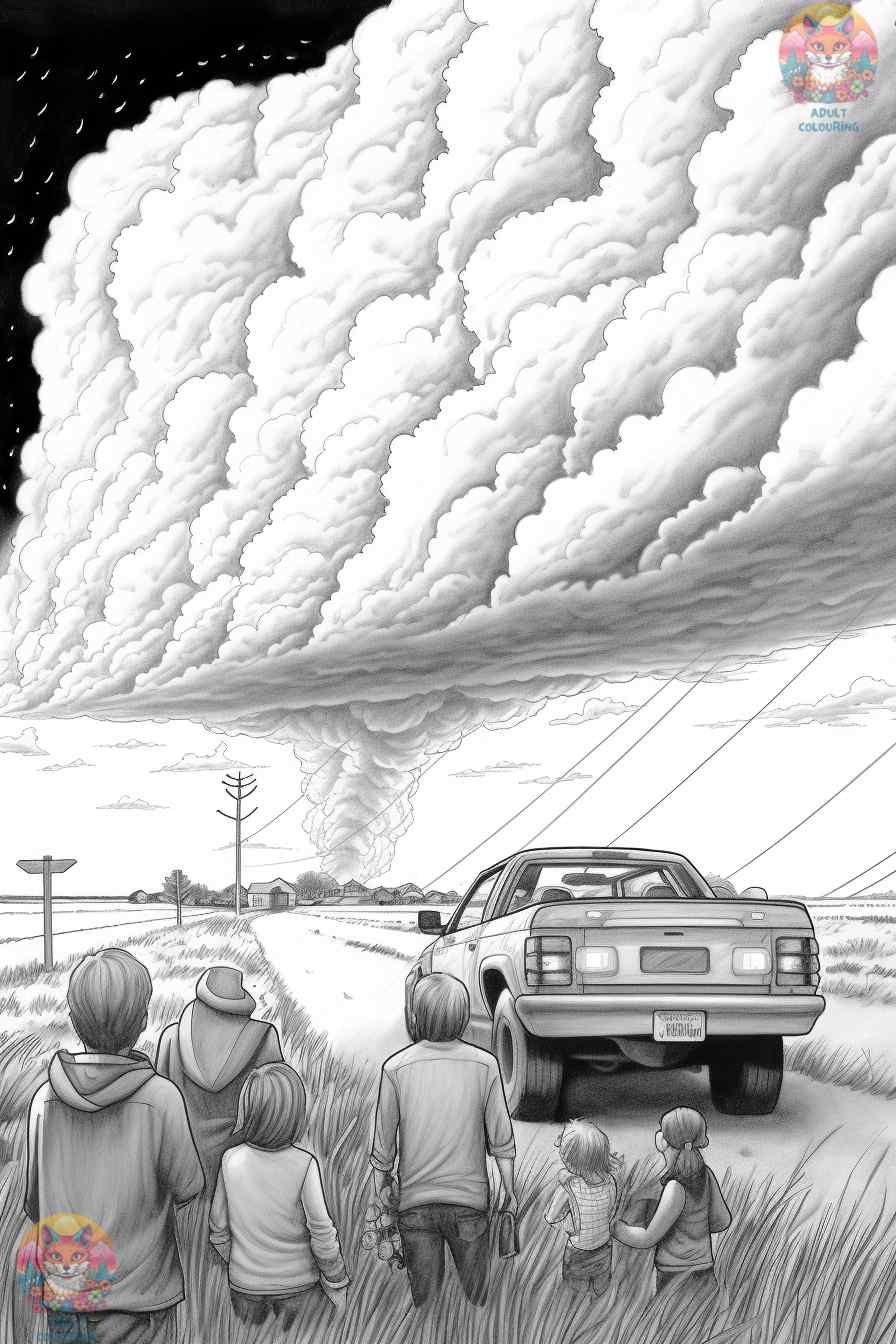 Unique Tornado Coloring Pages