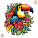 toucan with flowers